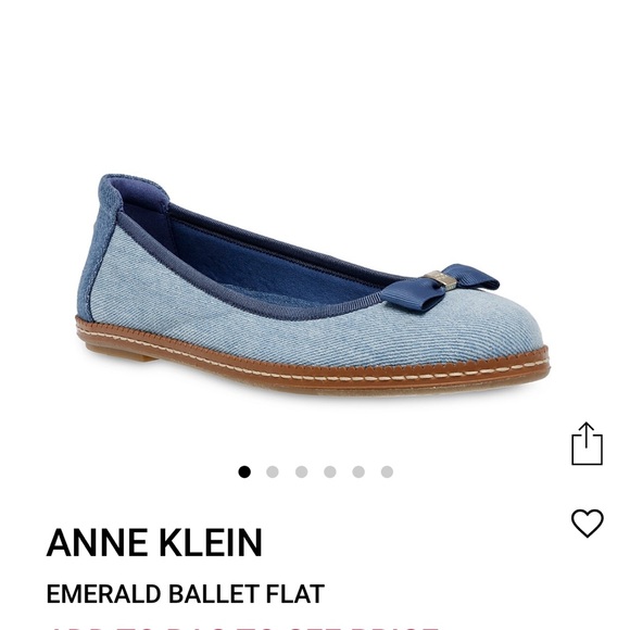 Anne Klein Emerald Denim ballet Flats 6.5 - Picture 1 of 13